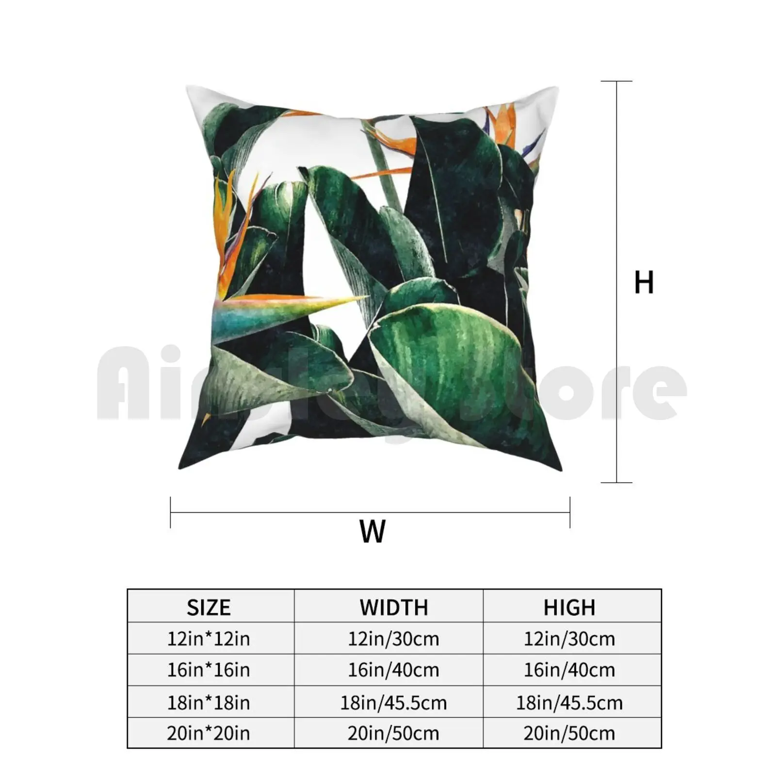 الجنة الطيور كيس وسادة مطبوعة المنزل لينة رمي وسادة المائية طيور الجنة الاستوائية الغريبة الطبيعة الأزهار #3