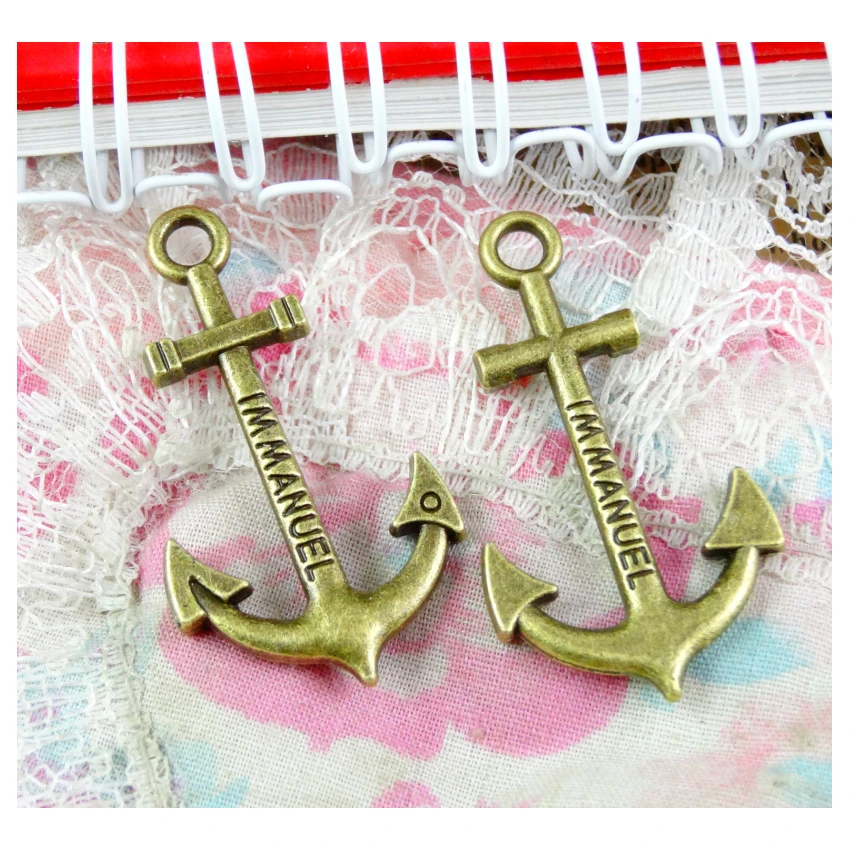 30 Pieces /lot 37.6*21MM Anchor Charm Antique Bronze Pendants Jewelry for Bracelets Diy Jewelry Making