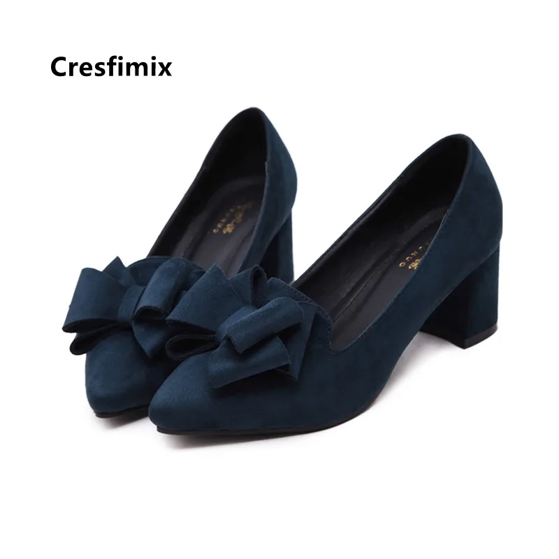 Cresfimix Donna Carino Dolce Blu Navy Slip on Scarpe Tacco Alto Donna Classico Vino Rosso Comfort Estate Ufficio Tacchi Alti B5750