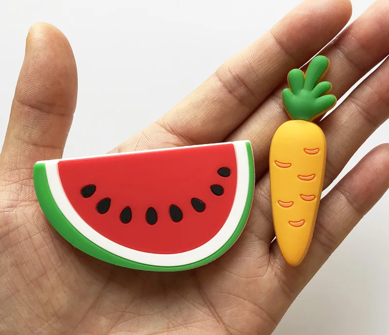 PVC Fridge Magnet Fruit and Vegetable Baby Early Education Color Cognitive Magnetic Black Whiteboard Sticker Magnet Gifts