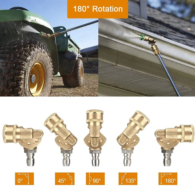 ROUE High Pressure Washer Nozzles Metal Wand Tips Water Spray Lance Spear Quick Jet TipsTurbo Nozzle for Karcher Parside Car Use