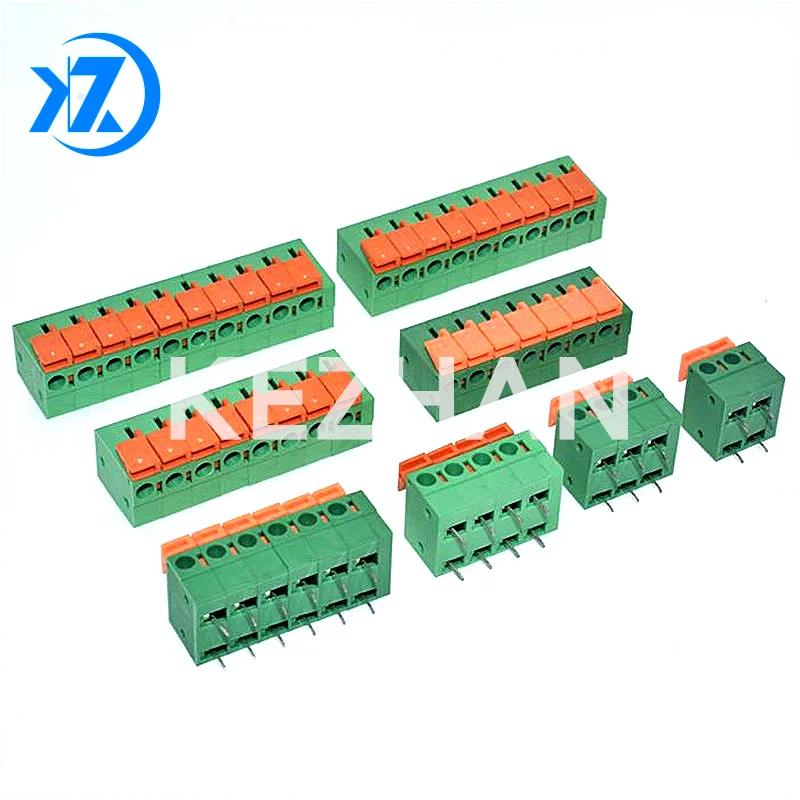 10pcs KF142R 5.08mm PCB Spring Terminal Block KF142R-5.08 2P 3P 4P 5P 6P 7p 8p 9p 10p Terminals Connector PCB Mounted Screw