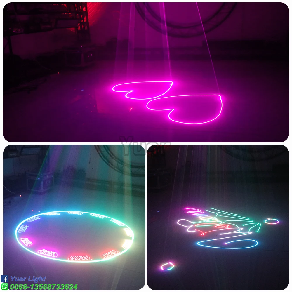 1.5W Full Color Patterns Laser capovolto DMX512 RGB DJ Disco Party Patterns proiettore Laser per Wedding Bar Club Effect Light