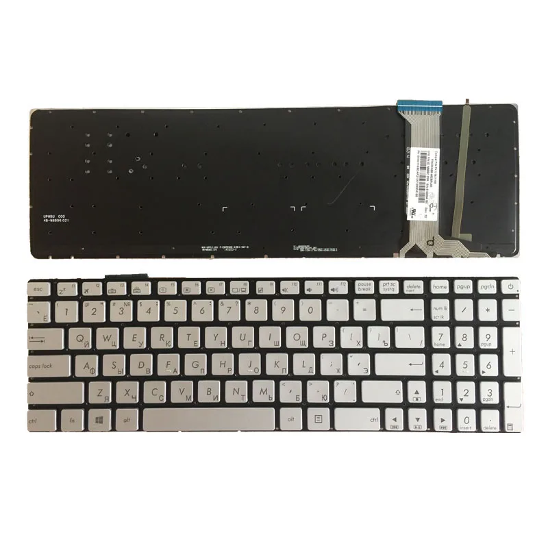 Russian New Silver for ASUS GL752 GL752V GL752VL GL752VW GL752VWM ZX70 ZX70VW G58 G58JM G58JW G58VW backlit RU laptop keyboard