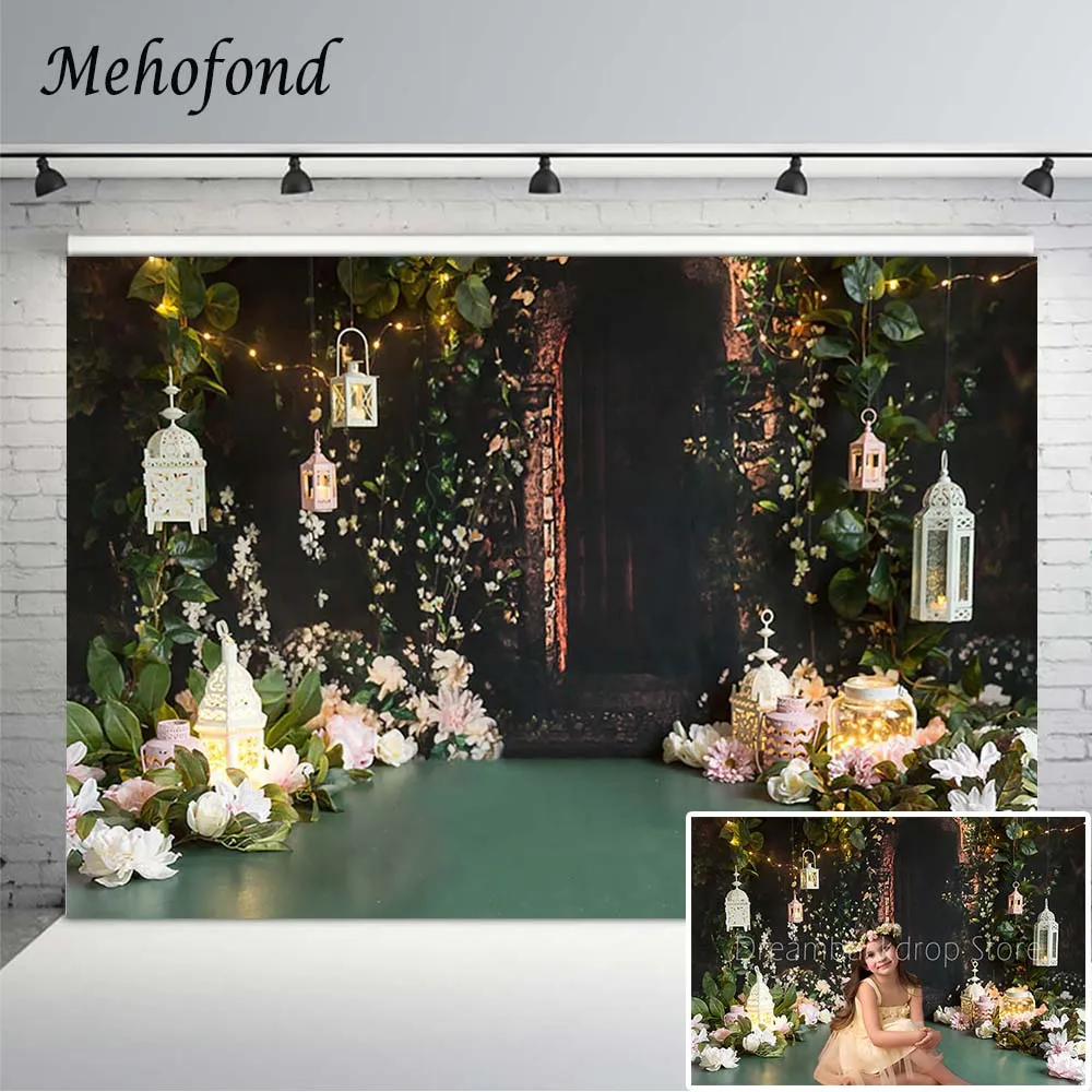 Mehofond Neugeborenen Porträt Hintergrund Für Fotografie Frühling Dschungel Grüne Gras Blume Baby Geburtstag Vinyl Hintergrund Foto Studio