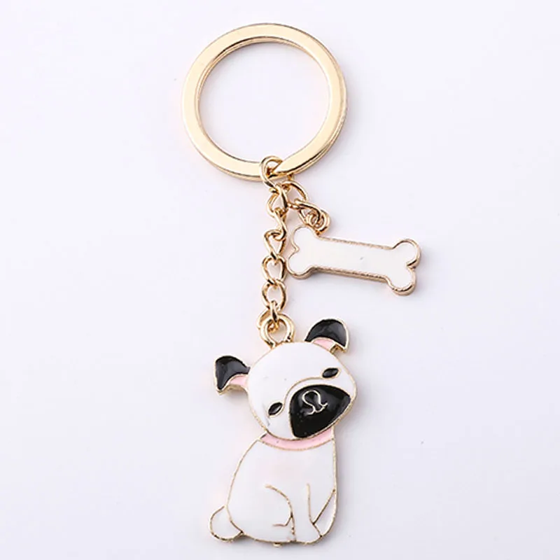 Key Chain Stainless Steel Dachshund Jewelry Dog Key Ring Women Girls Handbag Pendant Animal Jewelry Car Key Accessories