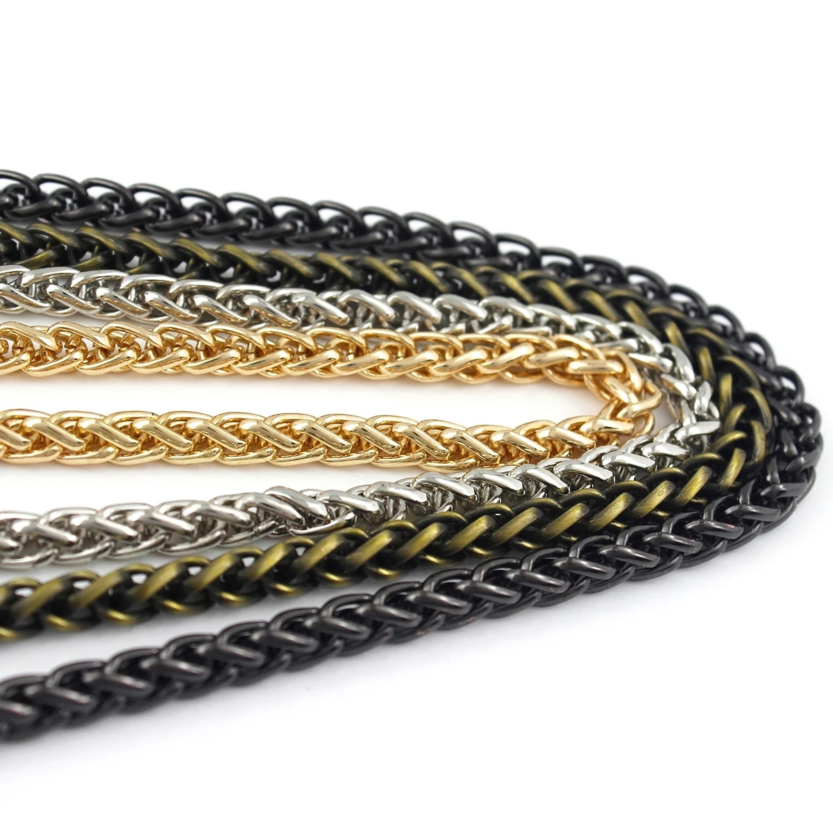 120 cm lange, austauschbare Metall-Drehkette mit Haken für Schultertaschen, Handtaschen, Tragegriffe, Ketten, Umhängegurte, Accessoires und Beschläge. – Detail 8
