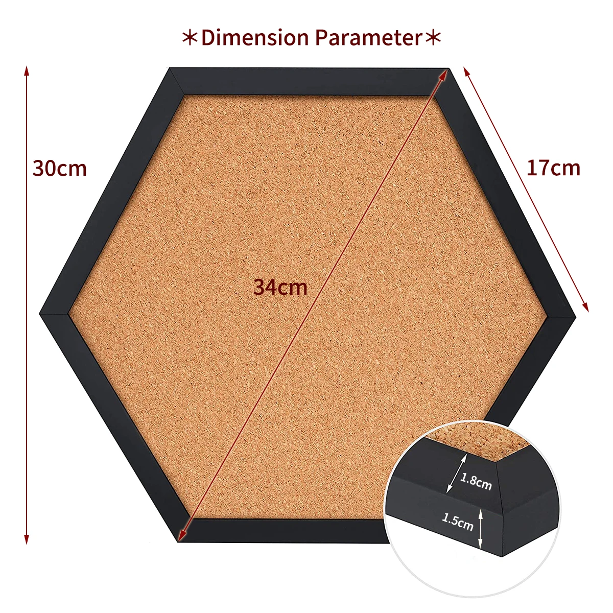 Nieuwe Stijl Gelijkzijdige Hexagon Kurk Boord Innovatieve Bericht Board Pin Boards Houten Frame Decoratieve Postkaart Muur Bulletin Board