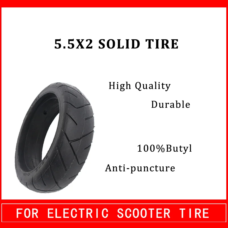 5.5 INCH 5.5X2 Solid tyre Upgrade thickened Puncture Proof  for Jackhot Carbon Fiber Scooter Fastwheel F0 Electric