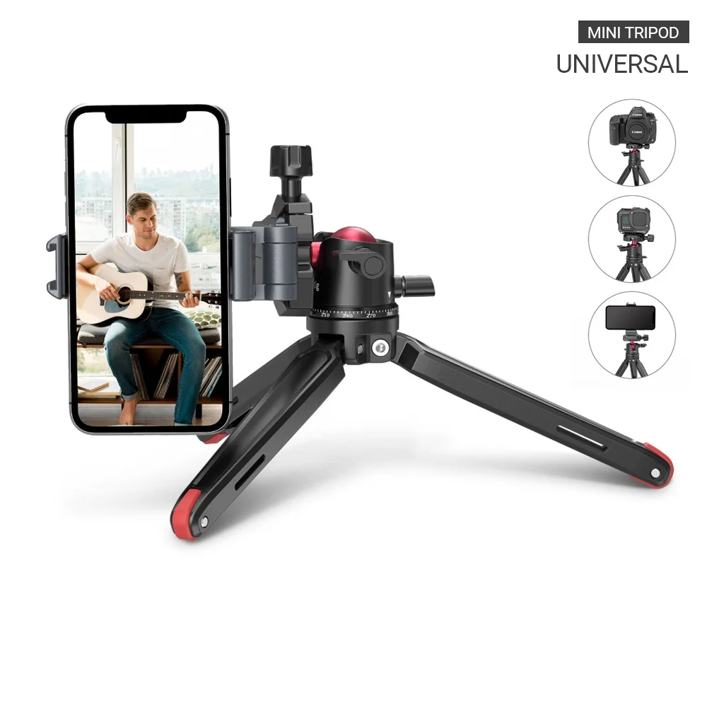 Mini Treppiede SmallRig 2664 – Testa Sfera A 360°, Piastra QR Arca, Gambe A 3 Posizioni, Supporto Fino A 44 Lbs, Compatto