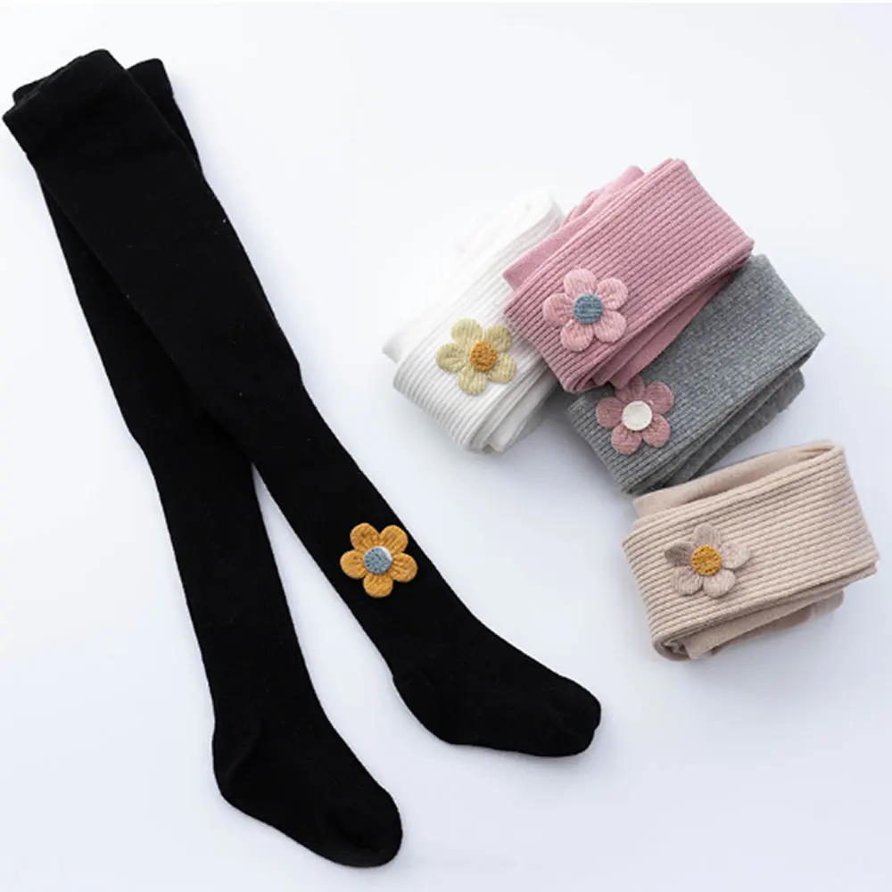 

Girls Tights Period Flower Children Thin Section Cuhk Stockings Children's Baby Wear Even Socks Feet Brim Tights