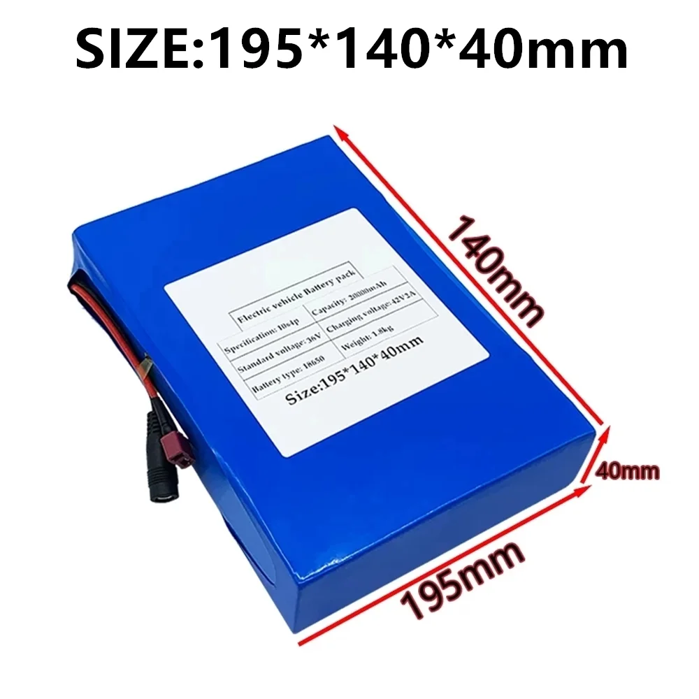 Imagem -04 - Capacidade 42v 18650 Bateria de Lítio 20000mah Scooter Bicicleta Elétrica com Bms Mais Carregador 36v 10s4p 20ah 500w de Alta