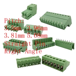 5Pair Pitch 3.5mm 3.81mm 3.96mm 5.08mm PCB Screw Terminal Block Connector Straight Pin/Right Angle 2-12Pin Terminals Plug Socket