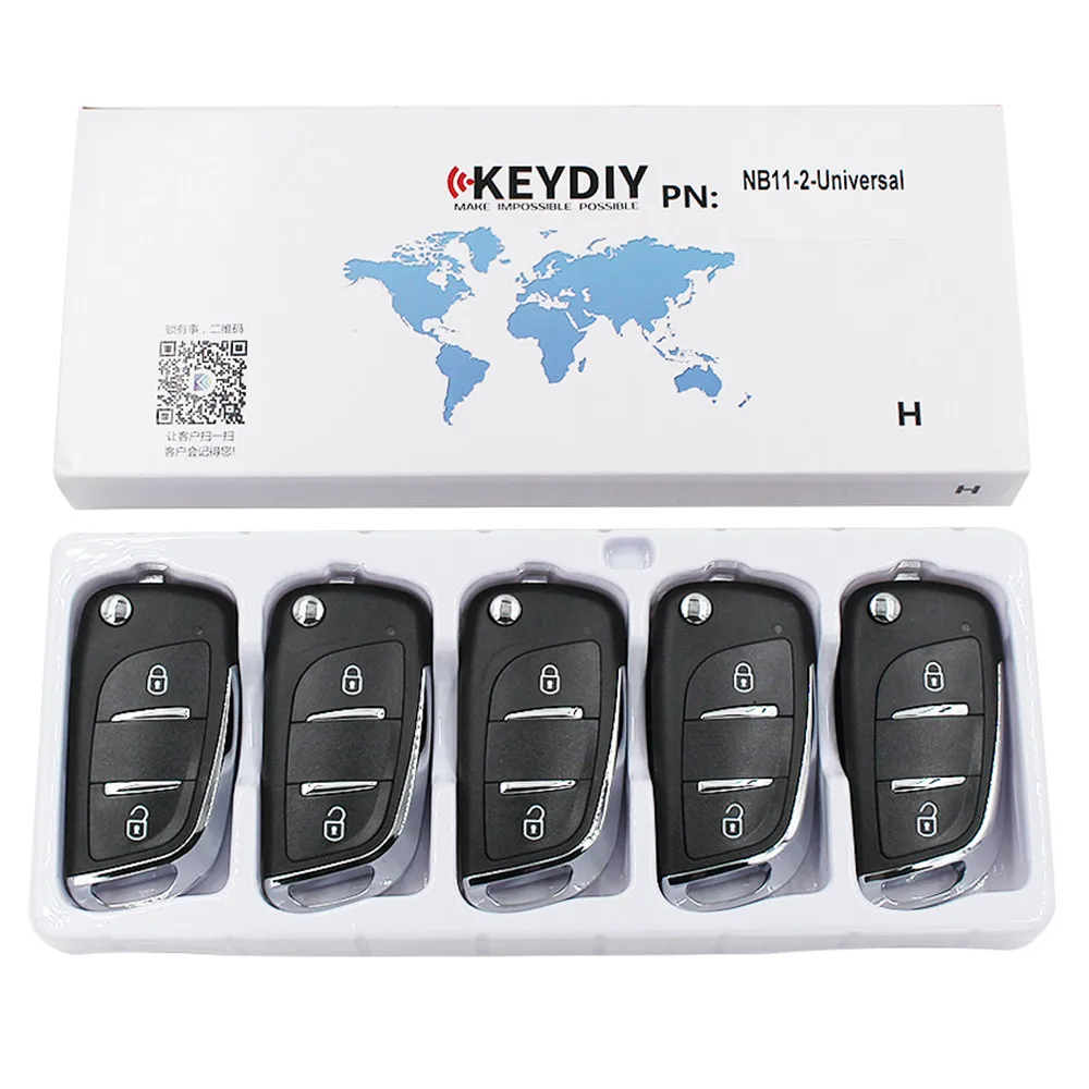 Original KEYDIY NB11-2 2 Button Multi-functional Smart Car Key For KD900/MINI/KD-X2 Programmer NB Series KD Remote Control 5pcs