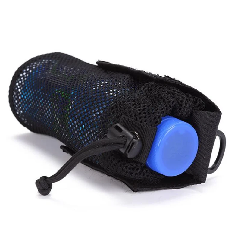 Bolsa deportiva para botella de agua, bolsa táctica Molle, soporte de malla para botella de agua