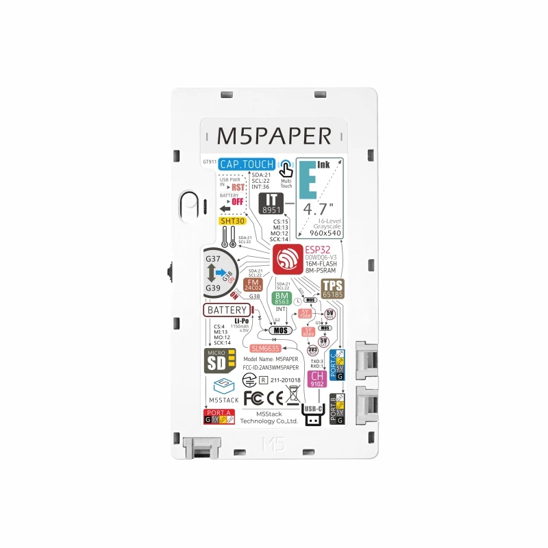 Imagem -06 - Kit Oficial de Desenvolvimento M5stack M5paper Esp32 V1.1 960x540 Display Eink de 47 235 Ppi