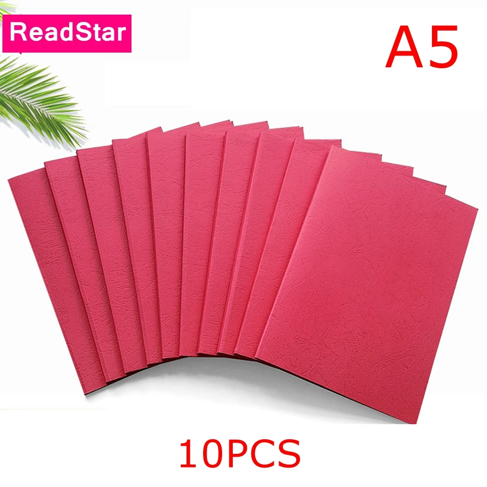 

10PCS/LOT ReadStar Red Color A4/A5 2-36mm Printable 230g Grained Paper Thermal Binding Cover Include Glue Sheet Book Face