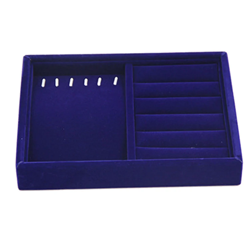 

200*150*30mm Blue Soft Velvet Jewelry Trays For display Earring Necklace Pendant Bracelet Drawer Storage Organizer