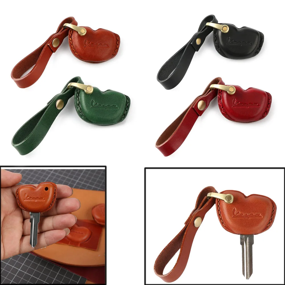 Motorcycle Key Case Shell Cover Leather Lock Opener For  Vespa GTS LX LXV SPRINT PRIMAVERA 50 125 250 300 GTS 300ie S50