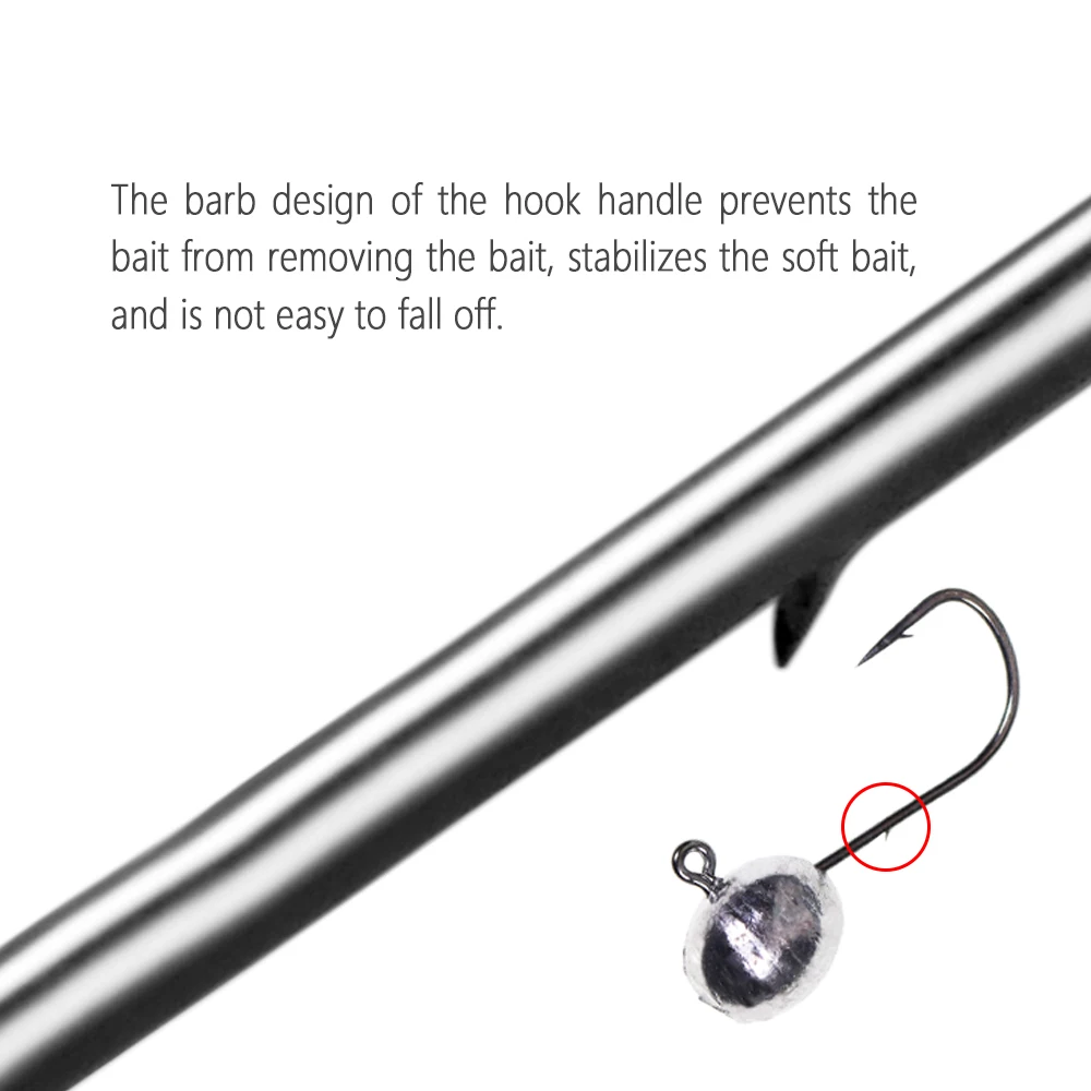 Bimoo 10PCS 2g 3g 4g 5g 90 Degree Oval Weighted Jig Head Jigs Hook Pesca Accessories Boat Fishing Tackle Soft Bait Worm Jig Hook