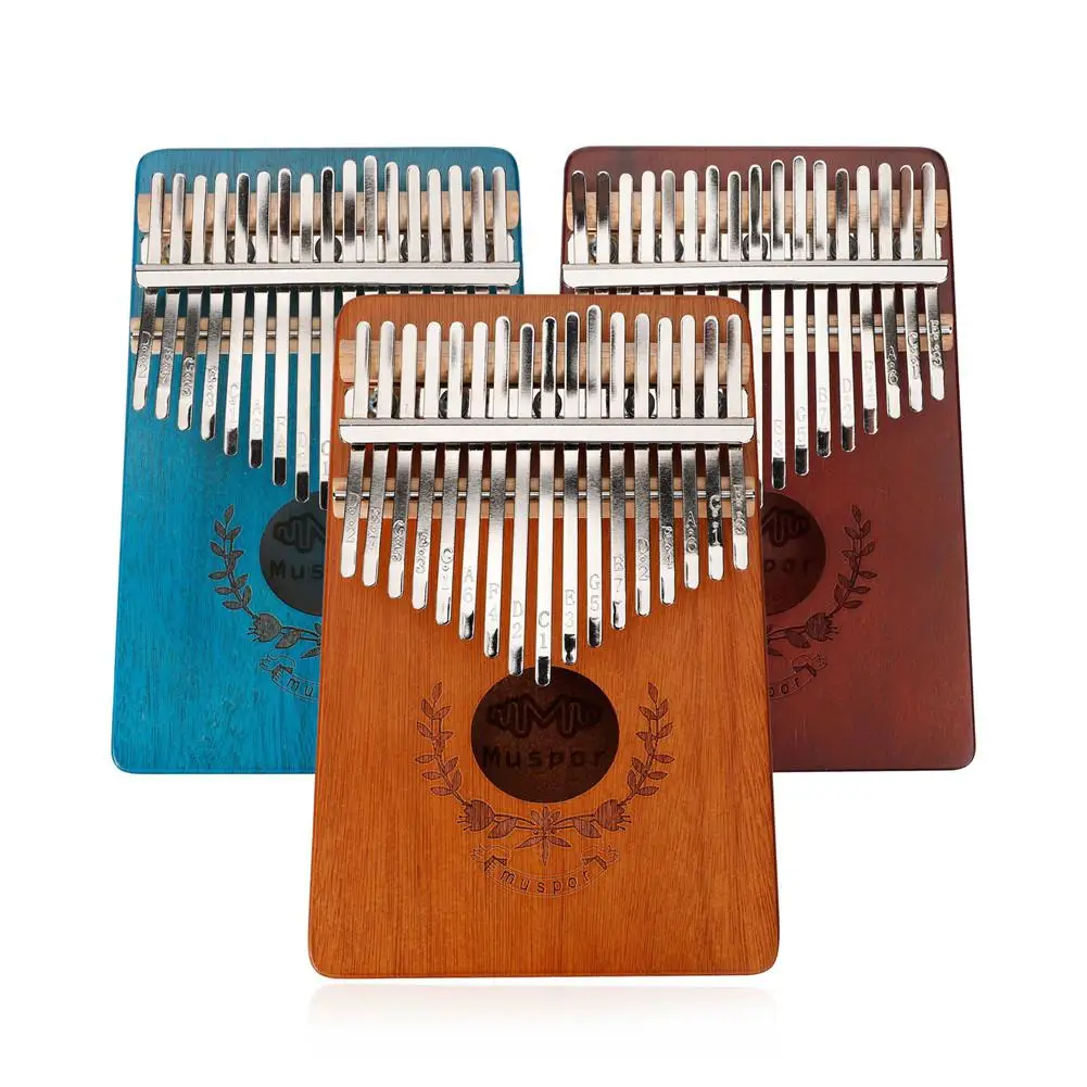 Muspor 17 tasti mogano Kalimba dito pollice Piano Mbira Sanza stile ghirlanda pollice pianoforte dito tastiera strumento musicale