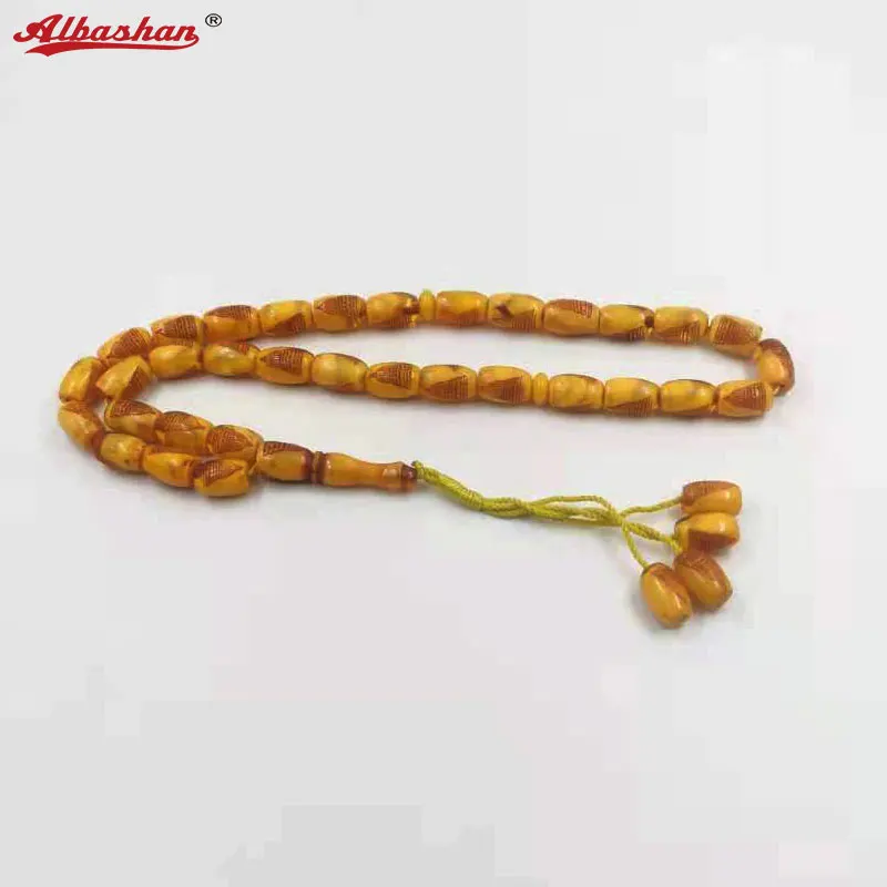 Tasbih resina gialla 33 rosario perlina islamico misbaha regalo musulmano turchia moda braccialetto accessori gioielli a portata di mano