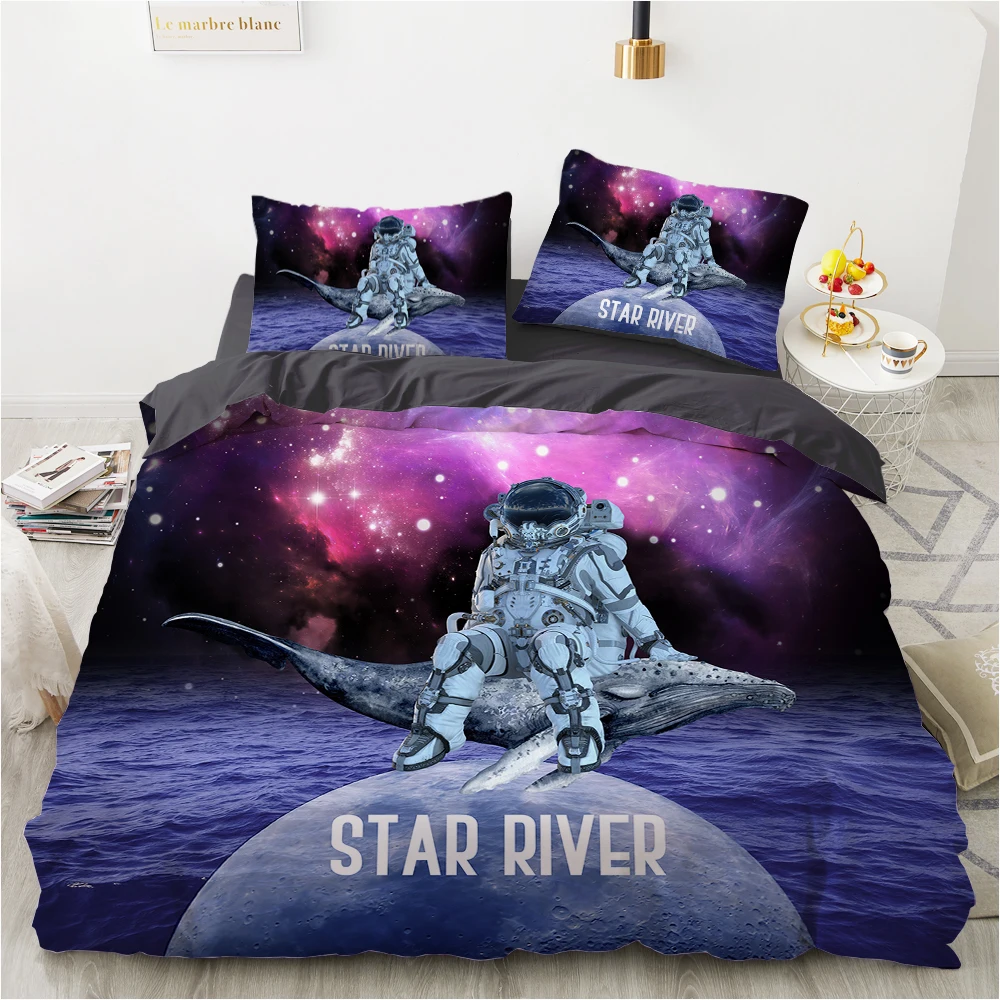 

Cartoon Children's Bedding set for kids baby girls Duvet cover set pillow case Bed linens Quilt cover 135 140x200 Space RIVER