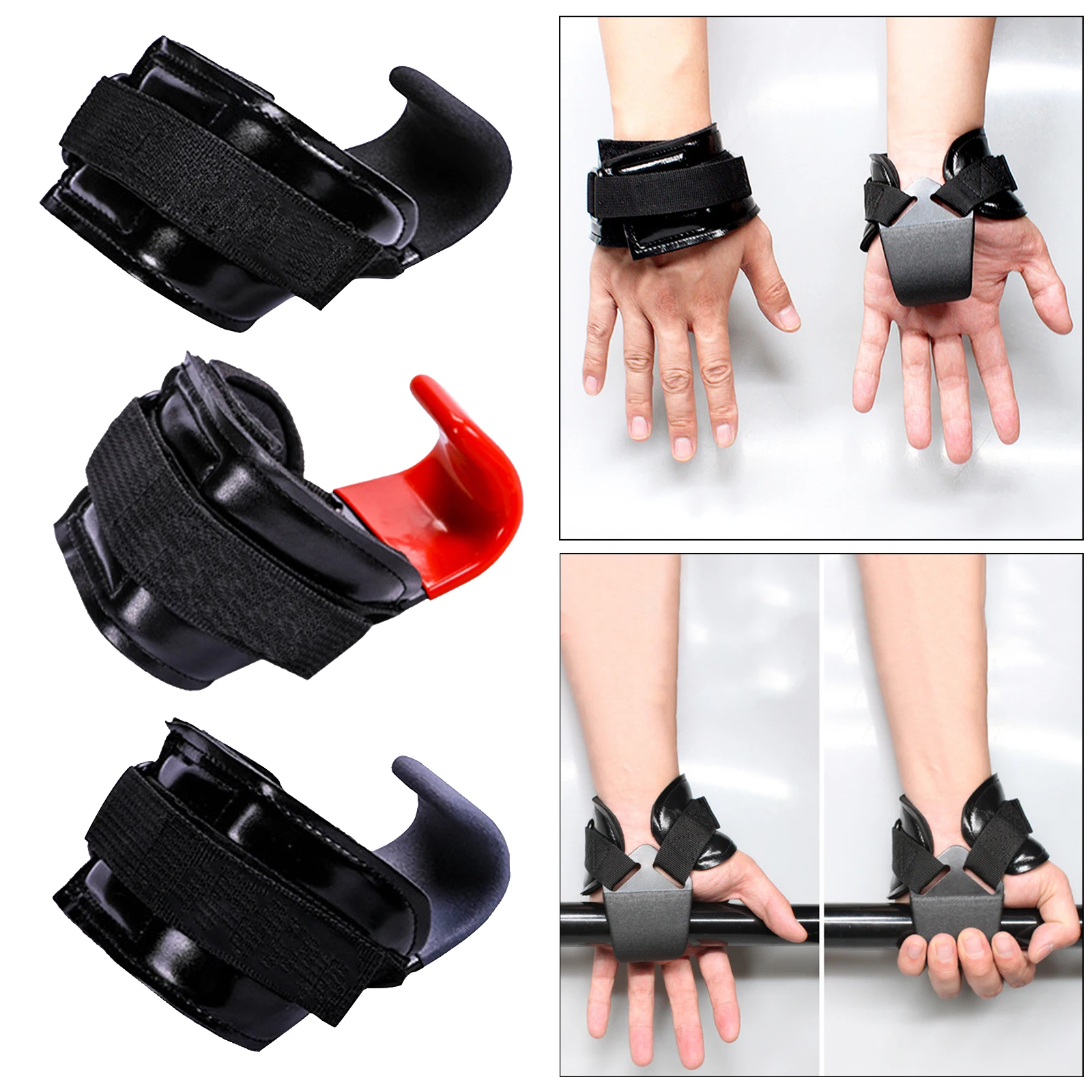 2 PCS Adjustable Steel Hook Grips Straps Weight Lifting Strength Training Gym Fitness Wrist Support Lift Straps Pull-up Hook