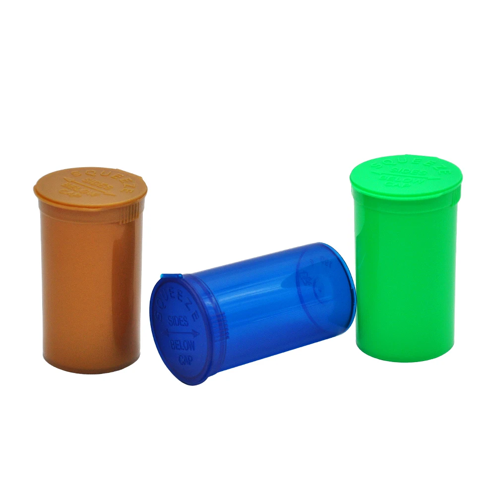 Color Random 3pcs 19 Dram Containers Airtight Storage Case Empty Squeeze Pop  Bottle-Vial Medical Herb Pill Box Herb/Spice