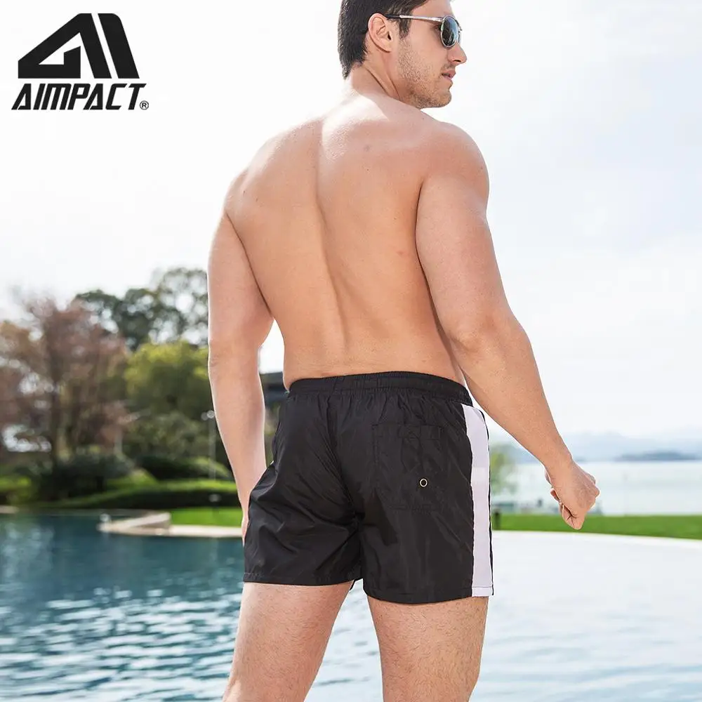 Mens Beachwear Marathon Sport  Shorts New Fast dry Running large Size Swimwear Sportswear with Lining Liner by AMPACT AM2268