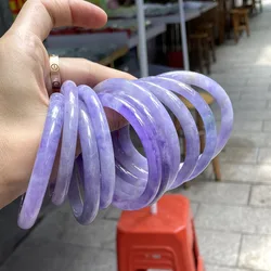 Real Jade Bracelet Violet Purple Jade Bangle Jadeite Jasper Bangles Fit Adult Women Hand Jewelry For Mother Gift