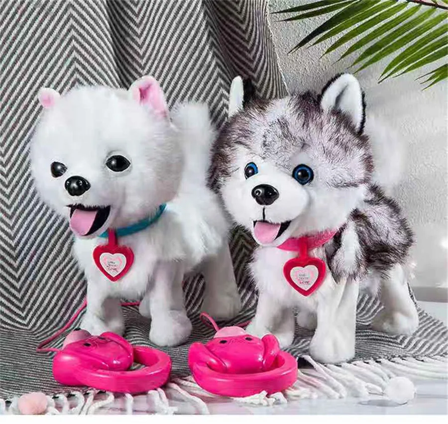 

Handle Control Electronic Interactive Dogs Toy Robot Puppy Pets Singing Walking With Bag Cute Plush Toys For Children Kids Gifts