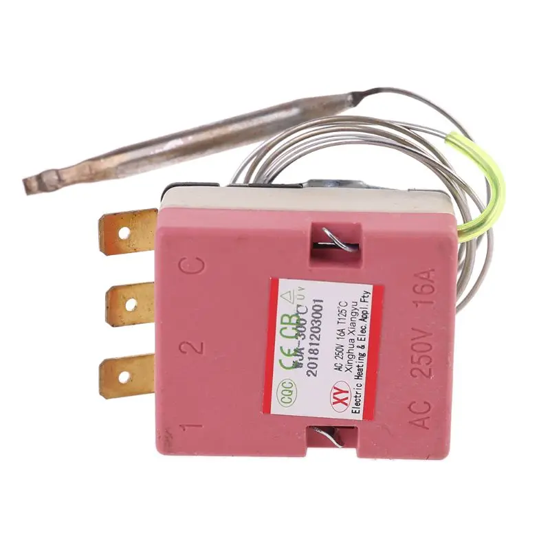 Micro Thermostat AC 250V 16A 50 to 300 Degrees Celsius Temperature Controller NO NC for Electric Oven A0NC