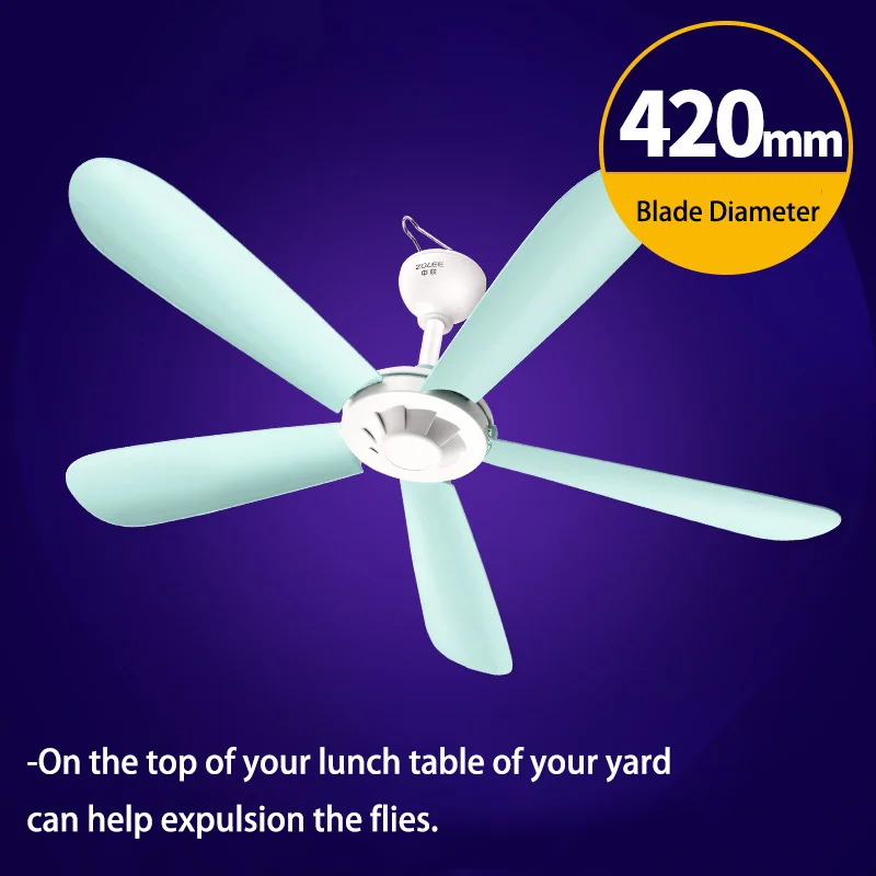 Hanging Fans Mini Ceiling Fan 5 Blades Diameter 420mm Mosquito Net Fan for Student Bedroom Portable Remote Control Hot Sale FS75