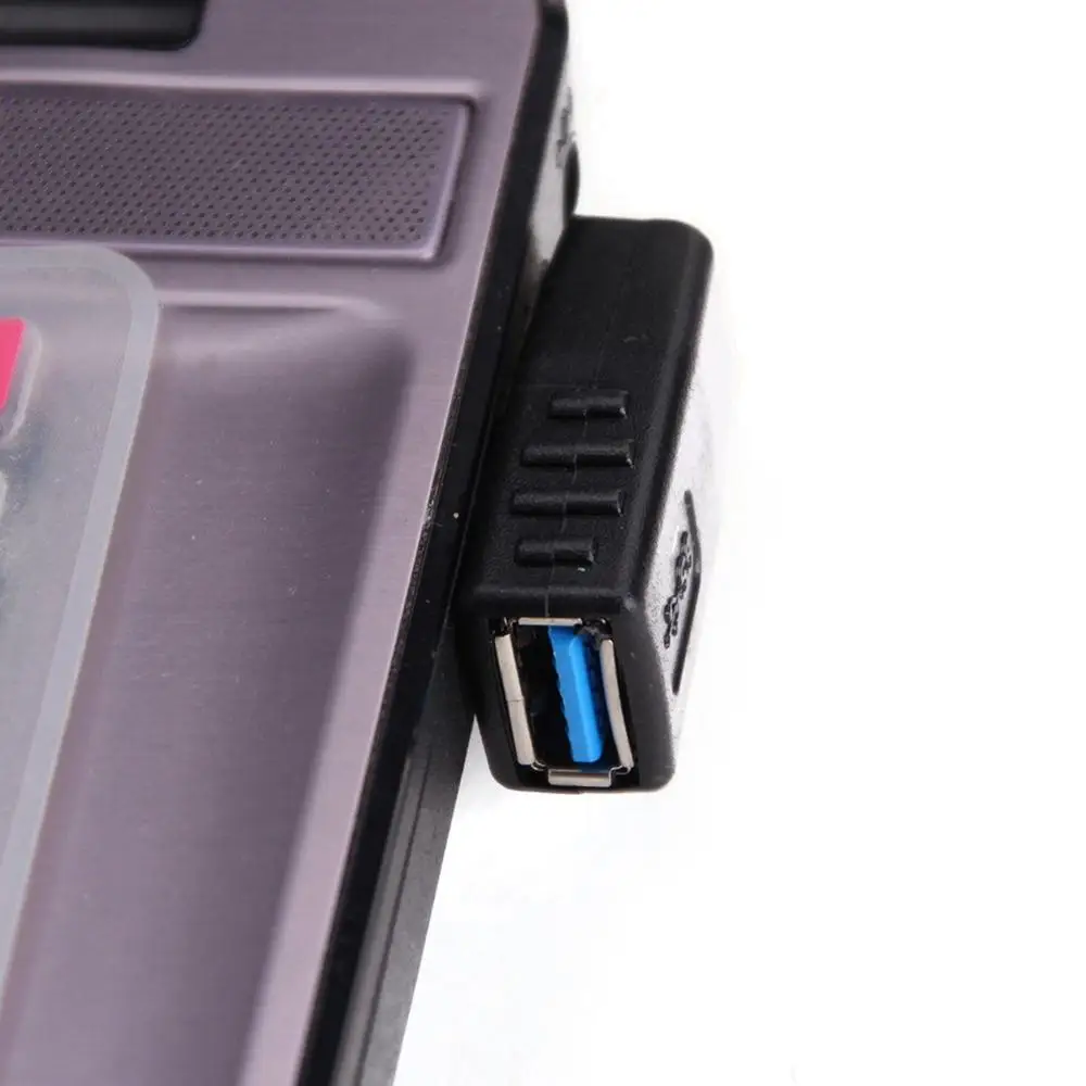 Adaptador USB 3,0, Conector de acoplador macho a hembra, ángulo izquierdo y derecho, 90 grados