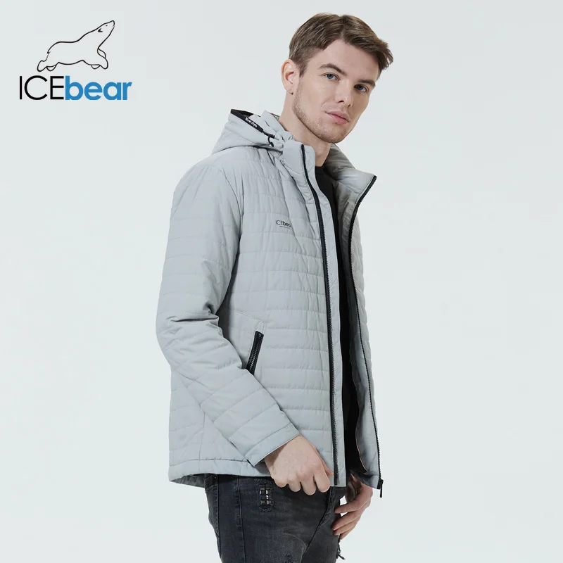 ICEbear 2023 new men\'s short cotton jacket fall fashion men\'s high quality coat with hood brand clothing MWC21662D