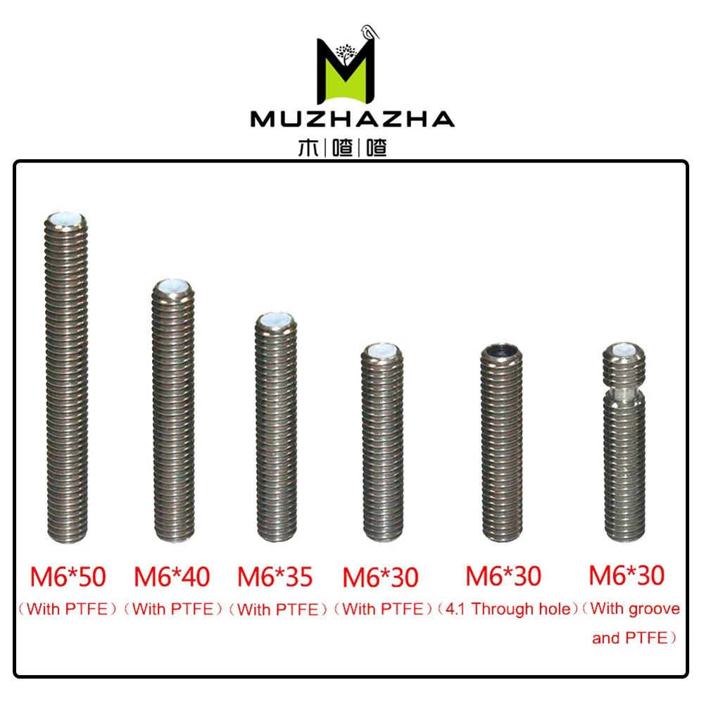 

Stainless Steel Throat Long M6 30mm 40mm Threaded For MK8 MK9 1.75mm Filament 3D Printers Parts Tube Full Metal Part 4.1