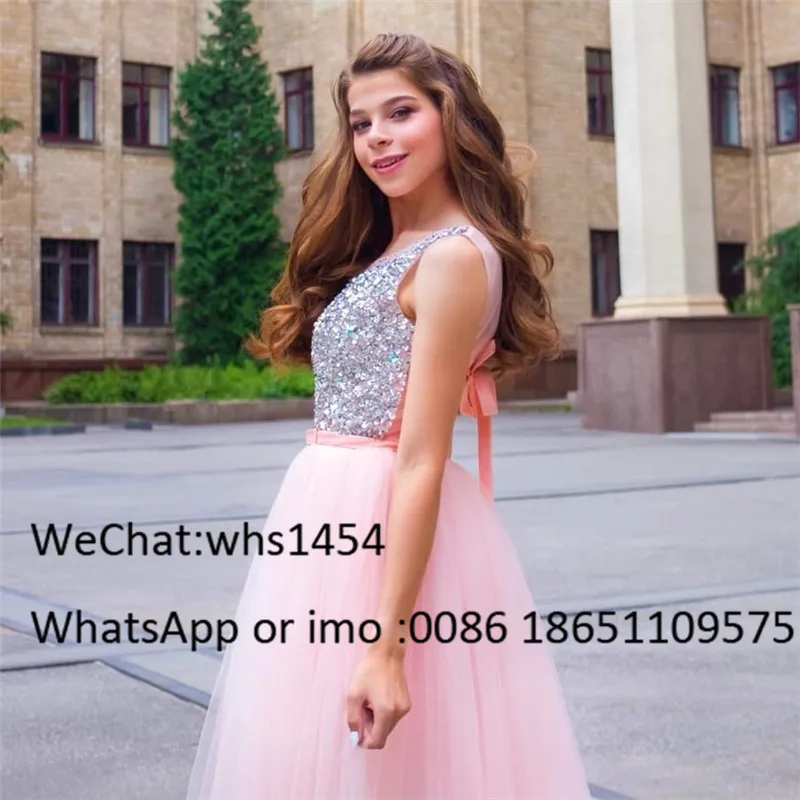 Mbcullyd Pink Tulle Prom Dresses Long 2023 Stunning Beading Formal Evening Dress For Women Sheer Scoop Neck Robe De Soiree