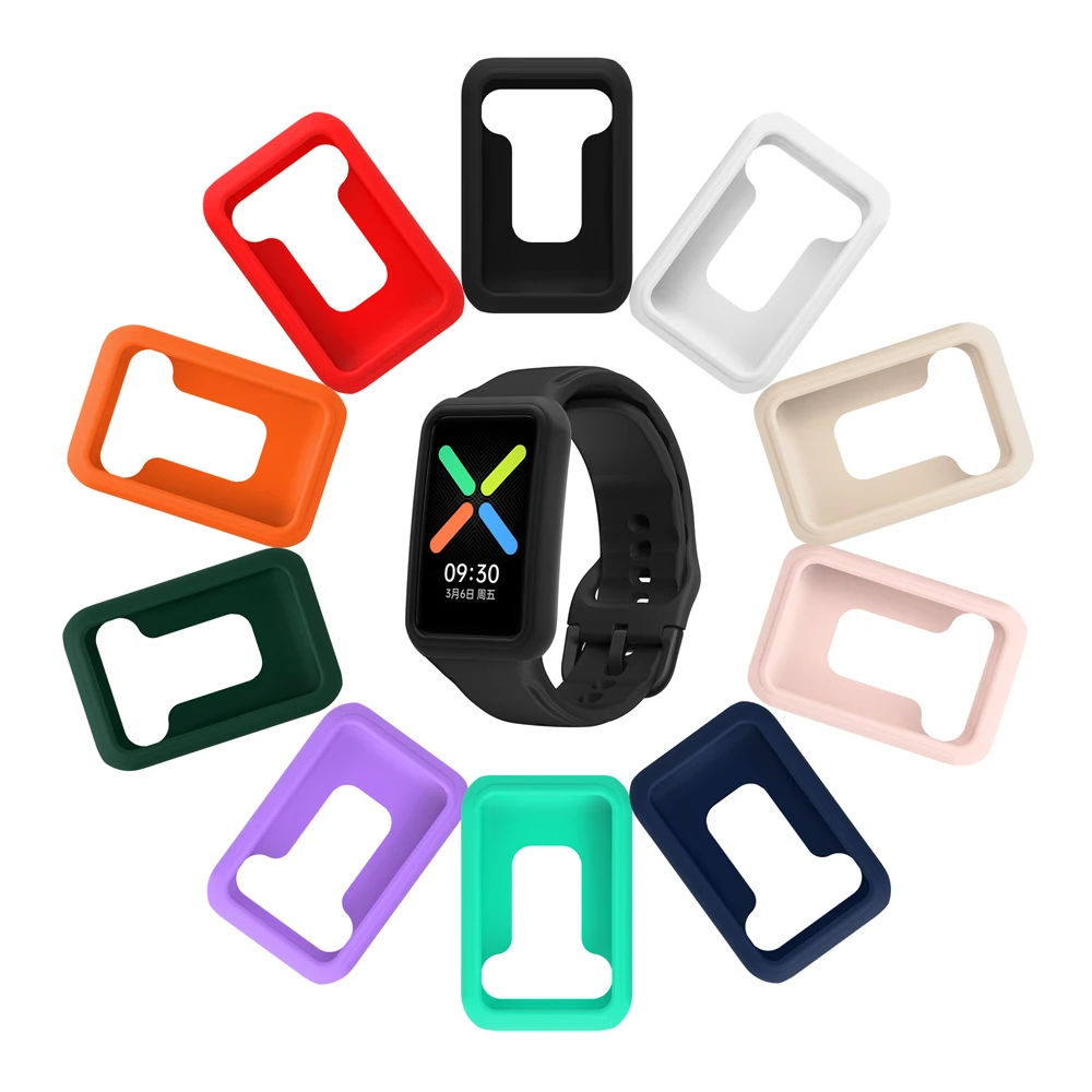 For oppo watch free Soft Protector Case Cover Edge Frame Shell Protect Bumper Silicone Case