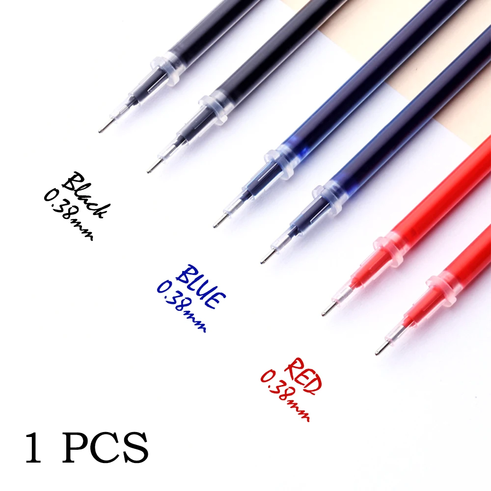 0.38mm 1pcs/bag Gel Pen Refill Office Signature Rods Red Blue Black Ink Refill Office School Stationery Writing Supplies