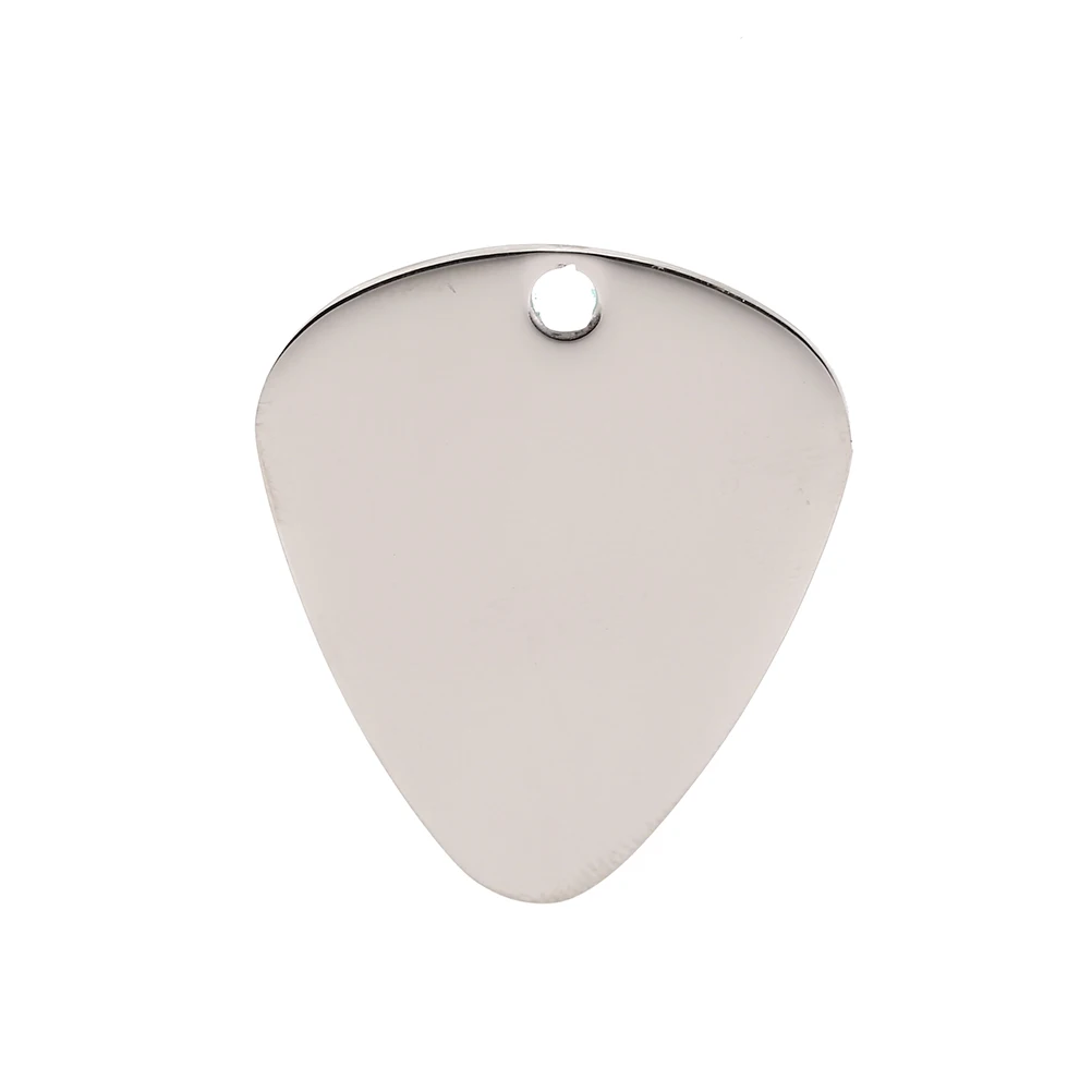 Metal Guitar Pick Necklace Stainless Steel Durable Stainless Steel Thin Mediator Pick With Chain For Guitarra Jewelry Pendant