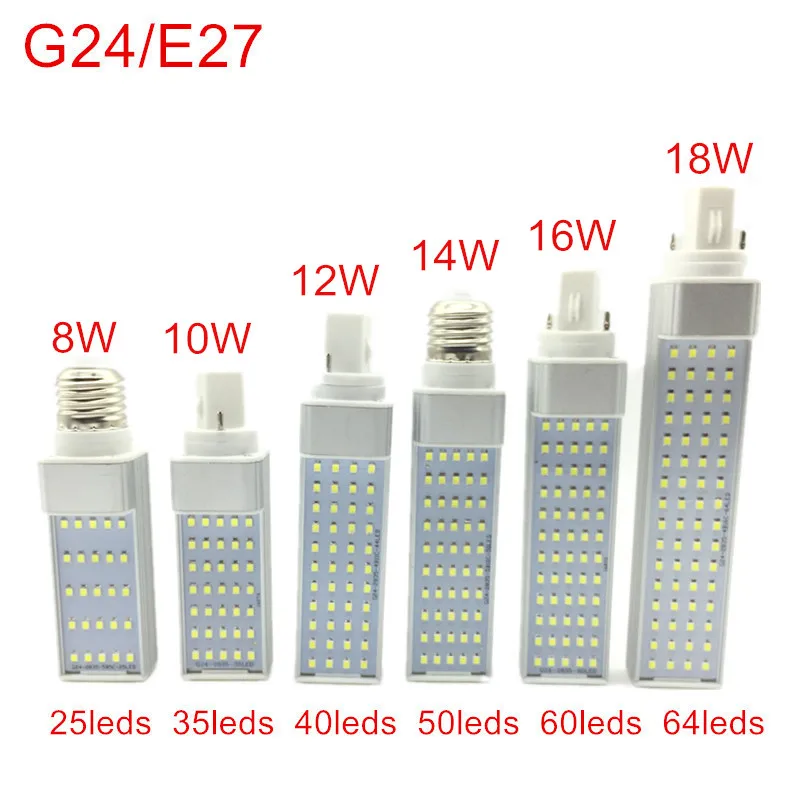 

E27/G24 8W 10W 12W 14W 16W 18W LED Horizontal Bulb LED living lamp Spotlight AC85-265V Warm White/Cold White LED Bulb lamps