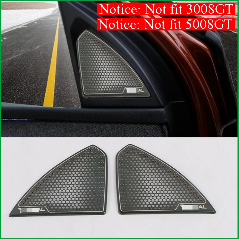 Car Styling For Peugeot 3008 / 5008 2017 2018 A-pillar Speaker Loudspeaker Horn Decoration Cover Trim Sticker Car Accessories