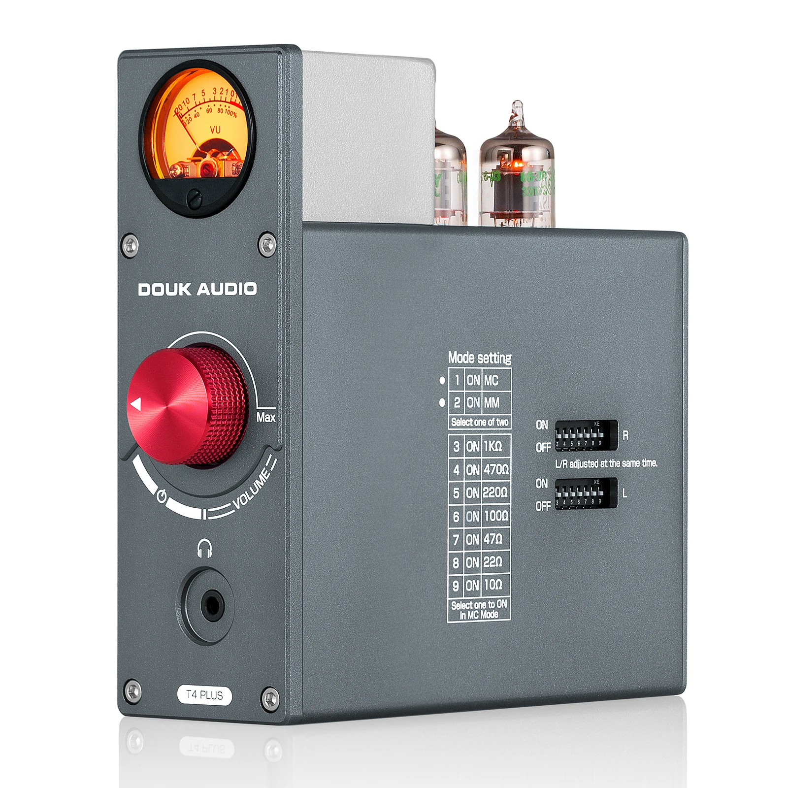 Douk Audio 6CS6 Röhren-Vorverstärker für Plattenspieler und Kopfhörer mit VU-Meter Stereo-Audio-Vorverstärker für TV/MP3/Telefon – Detail 1