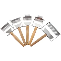 Multifunctional Beehive Honey Cutter Uncapping Fork Wooden Handle Honeycomb Scraper Stainless Steel Knife Shovel Beekeeping Tool