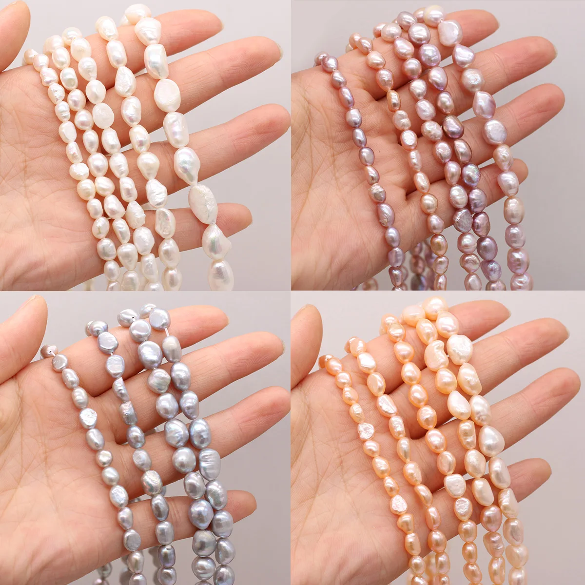 Natural Freshwater Pearl Beads Irregular Shape Grey Black White Fine Pearls For Jewelry Making DIY Bracelet Necklace Earrings