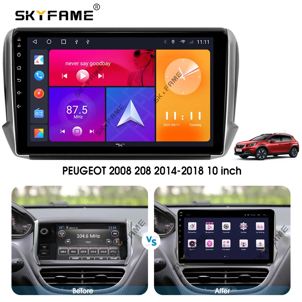 SKYFAME إطار السيارة فآسيا محول Canbus صندوق فك أندرويد داش تركيب لوحة عدة لبيجو 208 2008