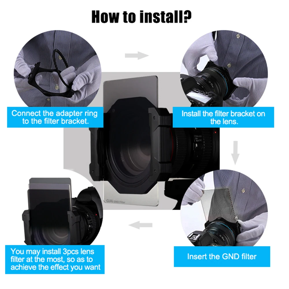 GiAi-filtro ND de densidad neutra, lente de cámara GND 0,9, 1,2, 100x150mm, 150x170mm, poco Color