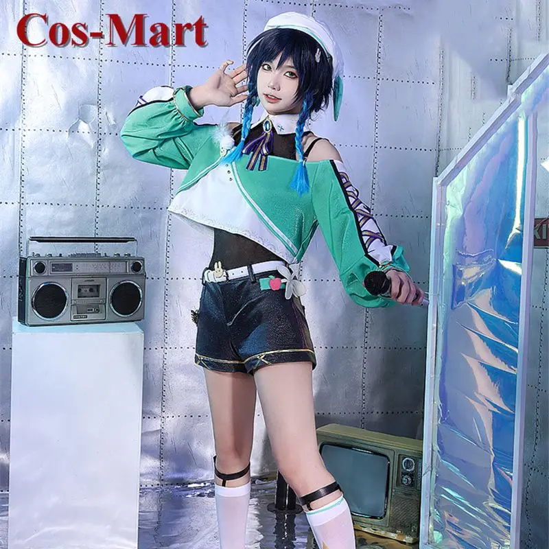Cos-Mart Game Genshin Impact Venti Cosplay Costume Birthday Party Band Performance Uniform Activity Party Role Play Clothing - view 2