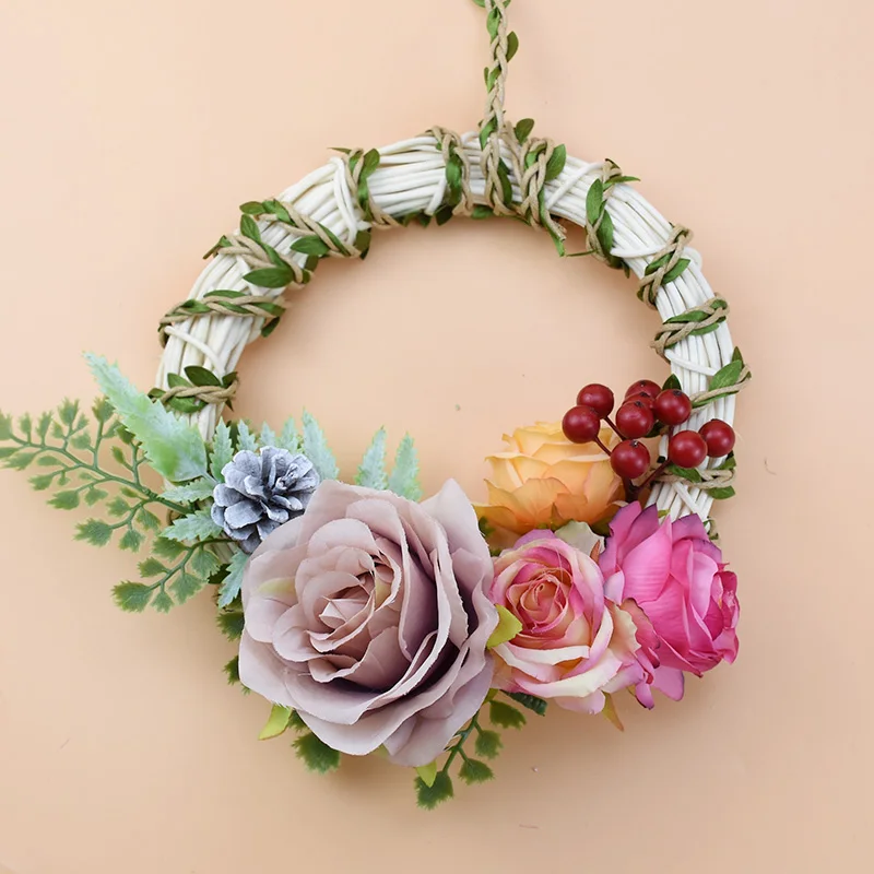 Bridal wreath Wedding Decorative Flowers New Year Christmas Decorations for Home Wall Pendant Scrapbook Cheap Artificial Plants